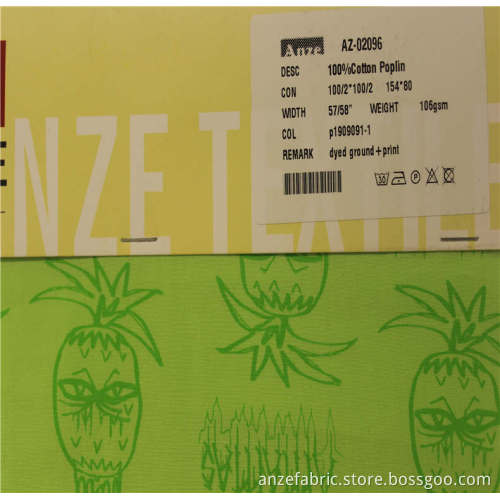 100%cotton poplin printed fabric popular sale for garment